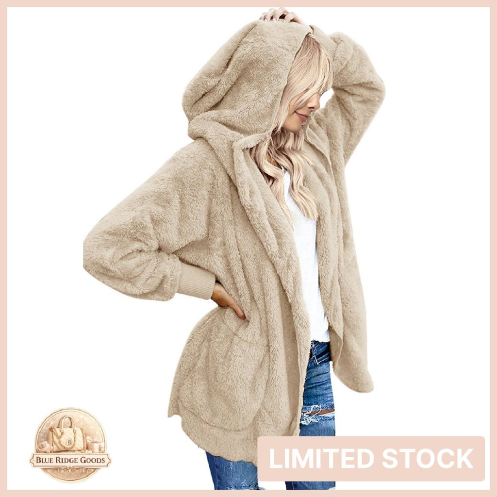 Oversized Sherpa Fleece Jacket Long Cardigan Fuzzy Cozy Winter Wear